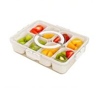 Bosmsaslad Snack Box, 8 Compartiment Boîte à Collation Avec Couvercle et Poignée, Portable Plateaux à Collation avec Compartiments, Transparent Assiette de Snack per Picnic e Riunioni di Famiglia