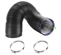 Bosmsaslad Tuyau Climatiseur Mobile, Tuyau de Ventilation 150 mm, 3 m Tuyau d'Evacuation en PVC Aluminium Gaine Ventilation avec 2 Colliers, Conduit d'Air Flexible pour Climatisation, Hotte, Noir