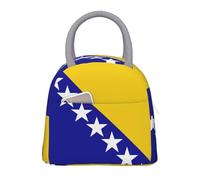 Bosnia and Herzegovina Drapeau Grande Sac Isotherme Repas Portable Boîte À Déjeuner Isolée Pique-Nique Box Étudiants Collation Glacière Tote