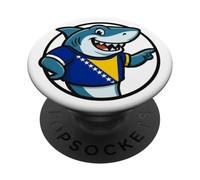 Bosnie Drapeau Requin drôle bosniaque PopSockets PopGrip Adhésif