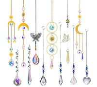 BOSOIRSOU Lot de 12 Attrape-Soleil en Cristal à Suspendre pour fenêtre, 3 Styles de Prisme coloré pour décoration de Maison, Jardin, Voiture