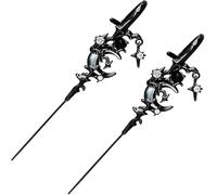 BOSONS Myth of the Moon Paire de boucles d'oreilles à crochet en forme d'étoile et lune Noir