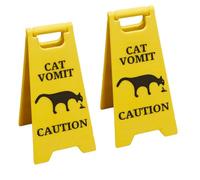 BOSONS Panneau de vomi de Chat/Chien, décoration pour la Maison, la Cour, la Salle de Bain ou Les Zones pour Animaux de Compagnie, Panneau d'avertissement de vomi de Chat/Chien Fantaisie (2*Cat)