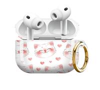 BOSPFJG Compatible avec Airpod Pro 3 : verrouillage sécurisé et porte-clés, protection en TPU, design élégant, couverture intégrale pour Airpod Pro 3e génération (visages de chat mignons avec cœurs)