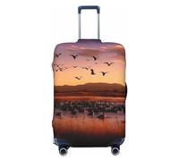 Bosque del Apache Housse de bagage pour valise, approuvée par la TSA, housse de protection en élasthanne extensible, lavable, housse de bagage de voyage, grande housse pour 45,7 à 81,3 cm, Noir , L
