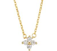 BOSREROY Collier trèfle à quatre feuilles, argent S925 plaqué or 18K, pendentif trèfle fin avec zirconium incrusté, bijou délicat pour le quotidien, cadeau pour occasions spéciales
