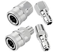 BOSREROY Kit de connecteurs haute pression en acier inoxydable pour pistolets à eau, raccords rapides avec raccords mâles et femelles 1/4 NPT, idéal pour laveuses et pneumatiques