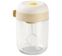 BOSREROY Mélangeur de crème électrique automatique avec filtre, pour fouetter les œufs, le beurre, batteur à œufs, 11,4 x 9,9 cm, anti-fuite, gadget de cuisine beige