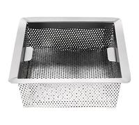 BOSREROY Siphon de sol carré en acier inoxydable de 22 cm pour cuisines commerciales, filtre perforé, filtre de vidange de restaurant