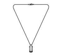 BOSS Collier en acier noir avec pendentif à double étiquette logotée - Style DEVON, 58137041 Couleur argentée pcs.