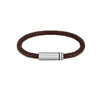 BOSS Jewelry Bracelet pour Homme Collection ARES SINGLE avec Cuir Marron et Fermoir en Acier Inoxydable - 1580623