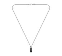 BOSS Jewelry Collier et Bracelet en Chaîne pour Homme Collection KASSY EMBLEM en Acier Inoxydable avec un Pendentif en Émail Noir