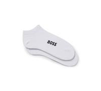 BOSS Lot de deux paires de chaussettes basses en coton mélangé à logo - Style 2P AS Logo CC W, 50502054 Blanc 39-42
