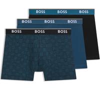 Boss 3 Pack Boxer Briefs AOP/Blu/Blk 983 Moyen Male