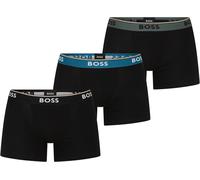 BOSS Hommes BoxerBr 3P Power Lot de Trois Boxers Longs en Coton Stretch avec Logos
