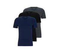 Boss 3-Pack Crew Neck Cotton Jersey T-Shirts, Bleu Marine Gris foncé Sol Noir, M Homme