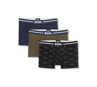 BOSS 3-Pack Multi Design Trunks Maillot de Bain, Logo Bold Black/Olive/Captain Navy, S Hommes