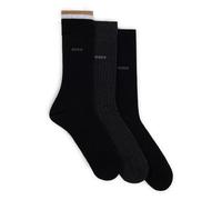 BOSS 3P RS Fine Rib CC, Chaussettes Régulières Pour des hommes, Black1,