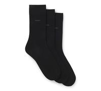 BOSS Lot de trois paires de chaussettes mi-mollet en maille stretch - Style 3P RS Uni CC, 50469839 Noir 43-46