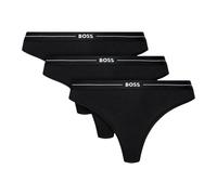 Hugo Boss Lot de 3 strings 3P THONG 50510030 en coton stretch taille logotée Noir L