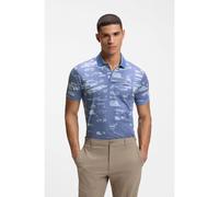 BOSS Active Polo Slim Fit avec motif jacquard - Style PL_Active Repeat, 50558583 Bleu L