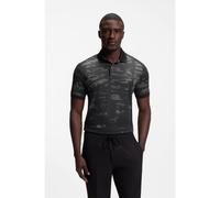 BOSS Active Polo Slim Fit avec motif jacquard - Style PL_Active Repeat, 50558583 Gris sombre S
