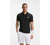 BOSS Active Polo Slim Fit en jersey rayé avec étirement quadridirectionnel - Style PL_TOC Serve 1, 50559205 Noir M
