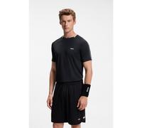 BOSS Active T-shirt Slim à col à rayures signature - Style TS_TOC Court, 50570006 Noir M