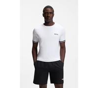 BOSS Active T-shirt Slim avec motif de balle de tennis en gaufrage - Style TS_TOC Serve 2, 50559207 Blanc L