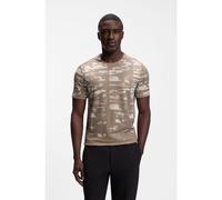 BOSS Active T-shirt Slim avec motif jacquard - Style TS_Active Repeat, 50558565 Brun chiné S
