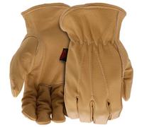 Boss AquaArmor B81041-M Gants de travail pour homme en cuir de vachette résistant à l'eau avec pouce Keystone résistant à l'abrasion Marron clair Taille M