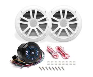 BOSS AUDIO SYSTEMS KIT Set MG150W.6 1 kit Marin avec récepteur Bluetooth MGR150B, étanche, Une Paire d'enceintes MR6W 16,5 cm 6,5" 90 Watts rms 180 Watts Max, pour mer, Bateau