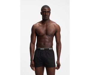 BOSS Bas de pyjama en coton doux avec taille logotée - Style 2P Boxer Shorts EW, 50545913 Rouge XL