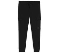 BOSS Bas de survêtement Relaxed en molleton de coton avec poches cargo - Style Seteam, 50542917 Noir XL