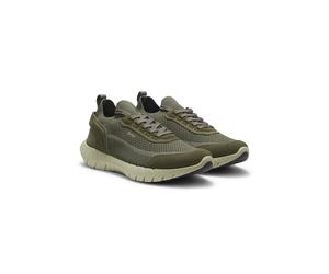 BOSS Baskets à lacets en cuir suédé avec chaussette en maille - Style BOSS-MOTION_Slon_bkn, 50568943 Vert sombre 45