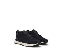 BOSS Baskets avec finitions en maille et cuir bruni - Style Jonah_Runn_knsdbu, 50542119 Bleu foncé 44