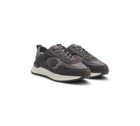 BOSS Baskets d’inspiration rétro avec finitions effet laine - Style B Icon_Runn_wlsd, 50552762 Gris sombre 38