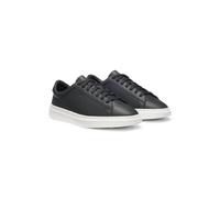 BOSS Baskets en cuir à semelle cupsole avec surpiqûres à rayures emblématiques - Style Kieran_Tenn_allt, 50552853 Noir 46
