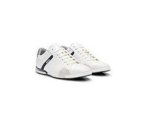 BOSS Baskets en cuir avec doublure anti-odeurs - Style Saturn_Lowp_lux4 A_N, 50498282 Blanc 44