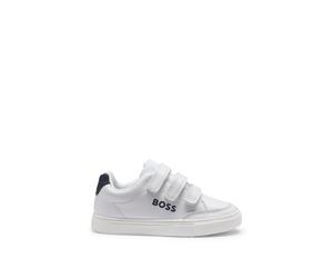 BOSS Baskets en cuir avec trois brides auto-adhésives pour enfant - Style J52660/10P27, J52660 Blanc 32