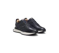 BOSS Baskets en cuir bruni - Style Jonah_Runn_bu, 50536486 Bleu foncé 46