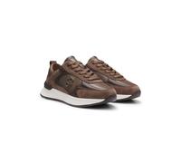 BOSS Baskets en cuir et en cuir suédé avec monogramme Double B - Style B Icon_Runn_sdgralt, 50573813 Marron 40