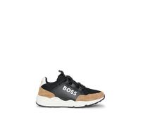 BOSS Baskets en cuir et mesh à imprimé logoté pour enfant - Style J51314/26935, J51314 Noir 29