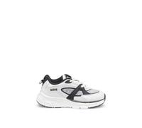 BOSS Baskets en cuir et mesh avec logo pour enfant - Style J52570/10P27, J52570 Blanc 35