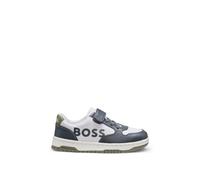 BOSS Baskets en cuir et toile avec logo pour enfant - Style J52574/06723, J52574 Gris sombre 23