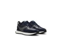 BOSS Baskets en cuir foulonné avec semelle extérieure offrant un bon maintien - Style Jonah_Runn_sdltb, 50548782 Bleu foncé 40