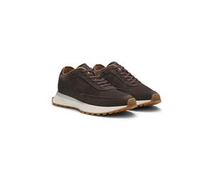 BOSS Baskets en cuir suédé à perforations - Style Jonah_Runn_sdpf, 50567933 Marron foncé 42