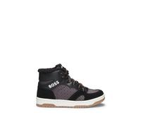 BOSS Baskets en mélange de matières avec doublure en peau retournée synthétique pour enfant - Style J51311/09B37, J51311 Noir 32