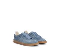 BOSS Baskets lacées en cuir suédé à détail logoté - Style Brenta_Tenn_fullsd, 50536645 Bleu 35