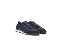 BOSS Baskets lacées en mélange de matières avec détails en cuir suédé - Style Titanium SL_sdtxny, 50536524 Bleu foncé 40